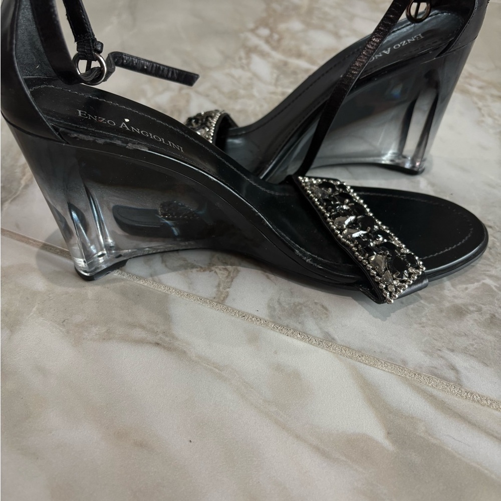 Enzo Angiolini Black Heels with Embellishments - Picture 4 of 6